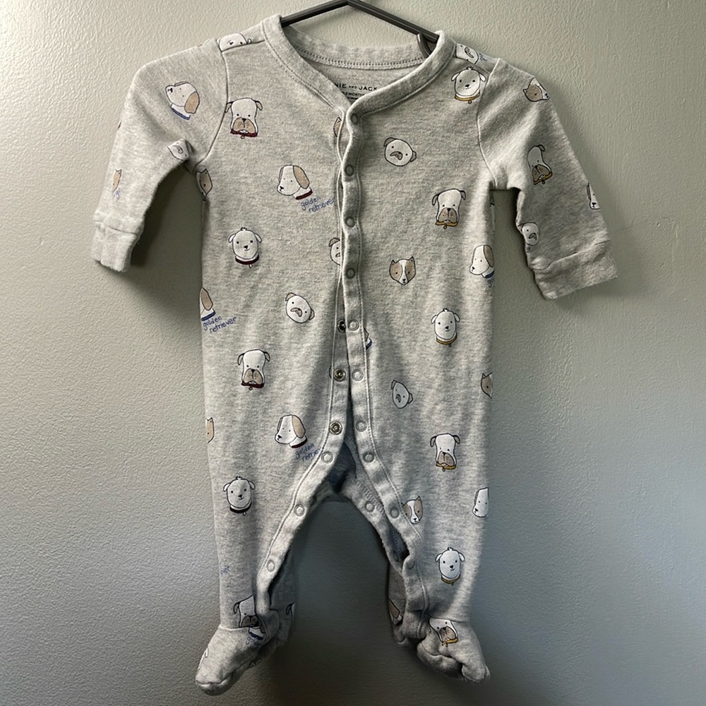 Janie and Jack dog print onesie